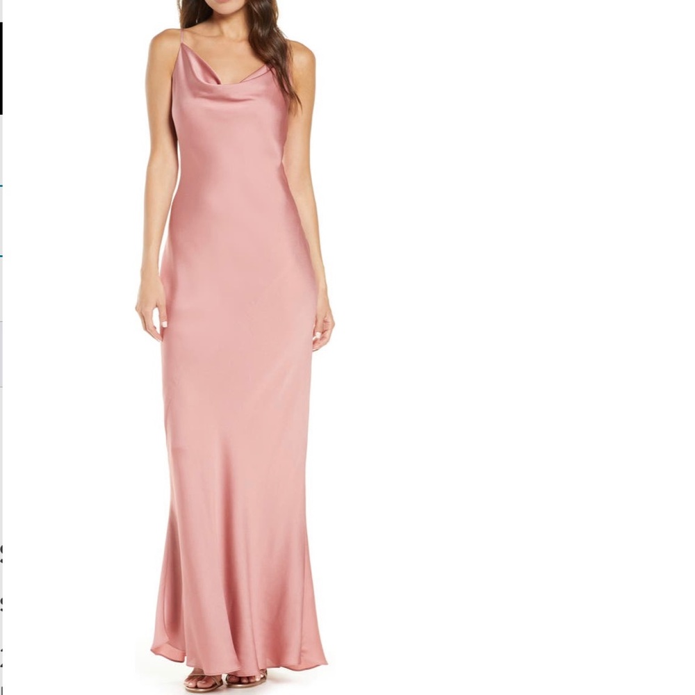 Shona Joy Cowl Neck Satin Gown